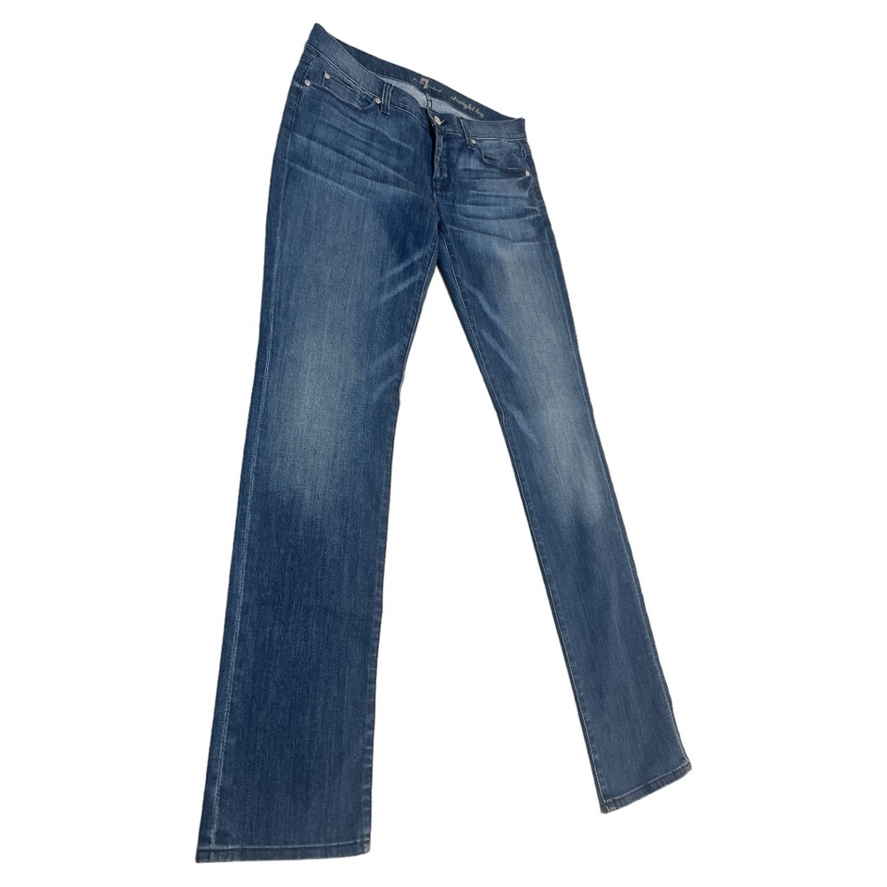 7 For All Mankind Blue Straight Leg Jeans